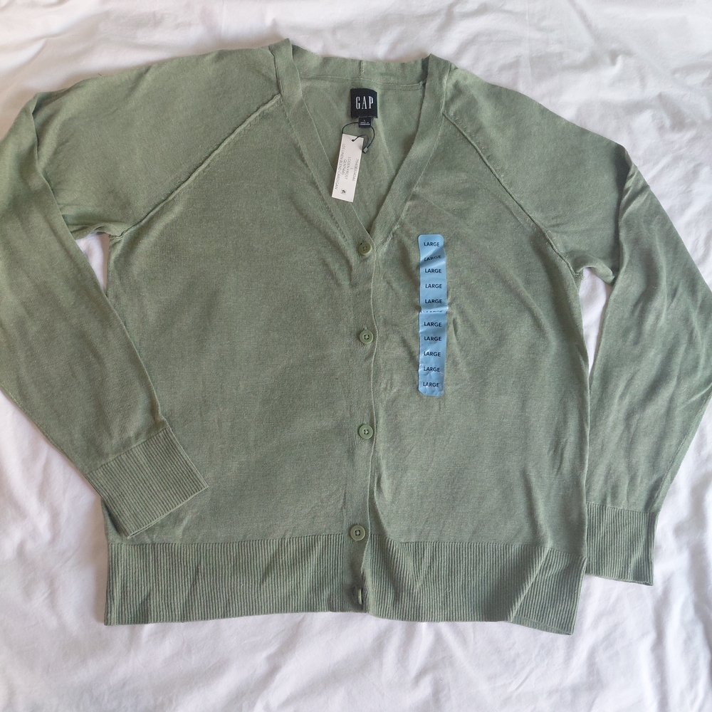 GAP Women's Olive Cardigan Sweater